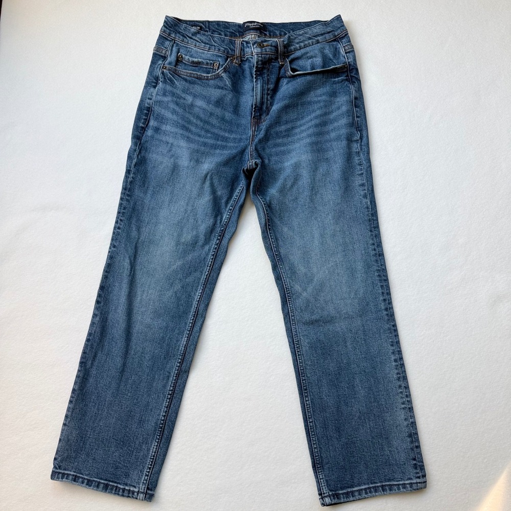 Flag & Anthem Portland Relaxed Jeans Mens 32/28 Baxter Wash Excellent Blue Denim